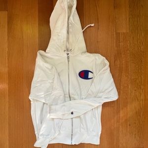 Men’s CHAMPION white zip up hoodie